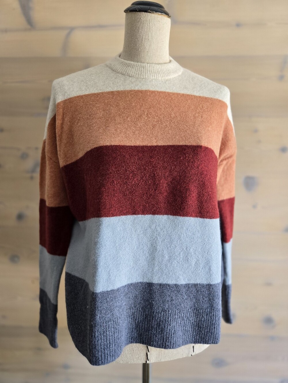 Madewell Crofton Oversized Striped Pullover Sweatet XS